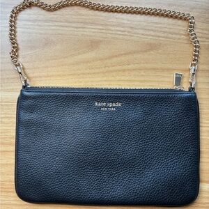 Kate Spade Black Pochette Gold Chain